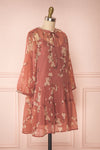 Sussen Dusty Rose Floral A-Line Short Dress | Boutique 1861 side view