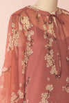 Sussen Dusty Rose Floral A-Line Short Dress | Boutique 1861 side close-up