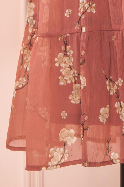Sussen Dusty Rose Floral A-Line Short Dress | Boutique 1861 bottom