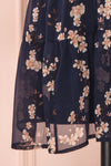 Sussen Navy Blue Floral A-Line Short Dress | Boutique 1861 bottom