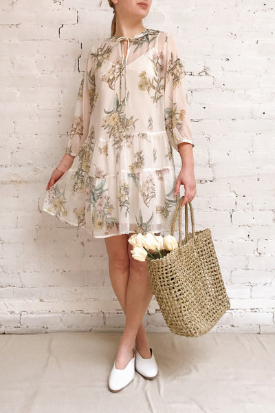 Sussen Dusty Rose Floral A-Line Short Dress | Boutique 1861 model look
