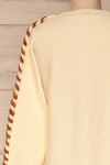 Swansea Beige Long Sleeve Knit Sweater | La petite garçonne  back close-up