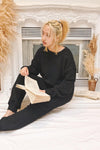 Hult Black Fuzzy Long Sleeve Sweater | La petite garçonne