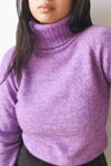 Kolono Brown Melange Knit Turtleneck Sweater | La petite garçonne violet model