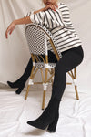 Toulouse White & Black Striped Sweater | La petite garçonne on model