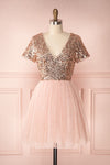 Sydalie Blush Pink Sequined Party Dress | Boutique 1861