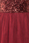 Sydalie Rouge Burgundy Sequin A-Line Party Dress texture detail | Boutique 1861