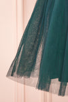 Sydalie Vert Green Sequin A-Line Party Dress skirt close up | Boutique 1861