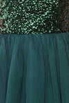 Sydalie Vert Green Sequin A-Line Party Dress texture close up | Boutique 1861
