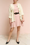 Synda Quartz Pink Flared Short Dress| Boutique 1861 on model