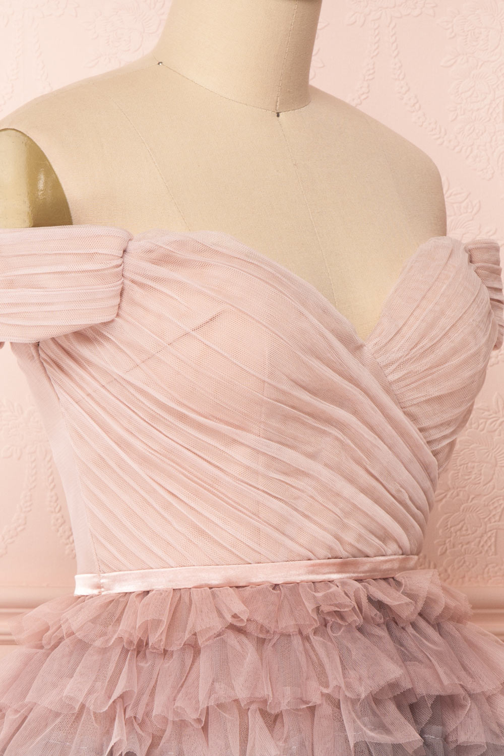 Synga Petal Gradient Pink Off-Shoulder Short Dress | Boutique 1861