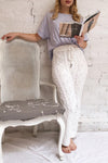 Canaan White Lounge Pants | Pantalon | La Petite Garçonne model look