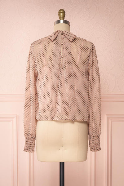Tajimi Pink Polkadot Long Sleeved Blouse back view | Boutique 1861