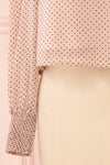 Tajimi Pink Polkadot Long Sleeved Blouse sleeve | Boutique 1861