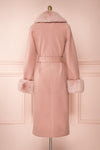 Tallulah Dusty Pink Coat with Faux-Fur | Boutique 1861 back view