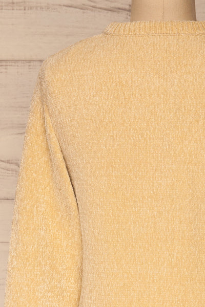 Talsi Beige Velvet Knit Sweater | La petite garçonne back close-up