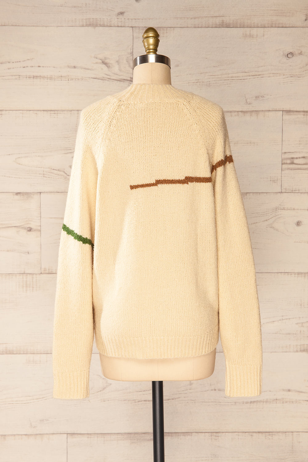 Tampere Beige Long Sleeve Knit Sweater | La petite garçonne back view 