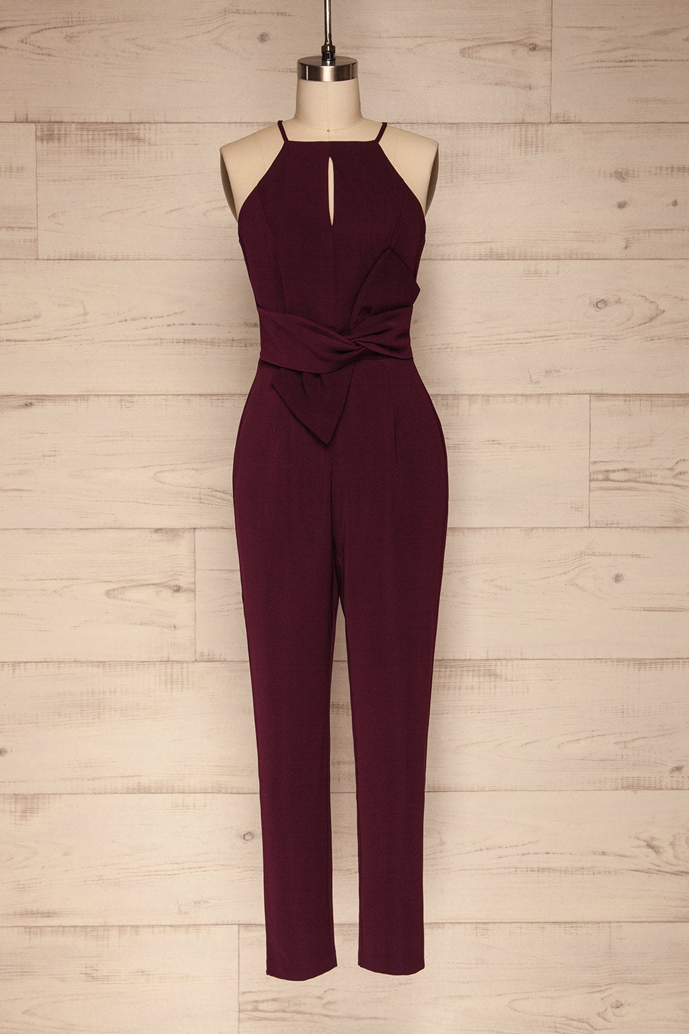 Tamzin Plum Halter Jumpsuit | Combinaison  | La Petite Garçonne