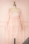 Taraneh White and Pink Short Chiffon Dress | Boutique 1861 front view FS