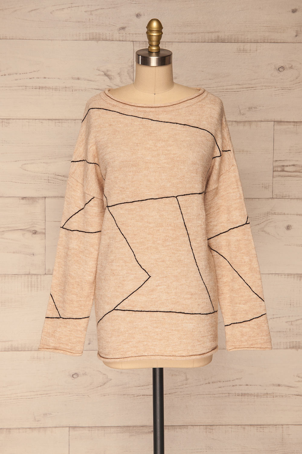 Tarcento Beige Knit Sweater | Tricot Beige front view | La Petite Garçonne