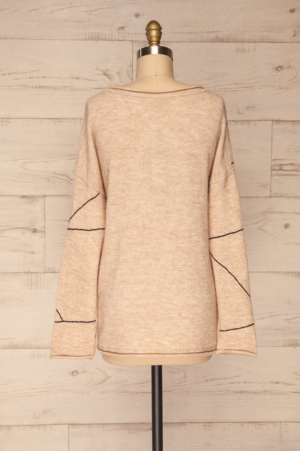 Tarcento Beige Knit Sweater | Tricot Beige back view | La Petite Garçonne