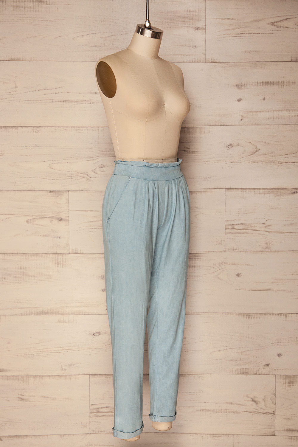 Tarnovo Light Blue Ruffled Waist Pants | La Petite Garçonne