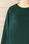 Tarnow Green Long Sweatshirt with Pockets | La petite garçonne front close-up