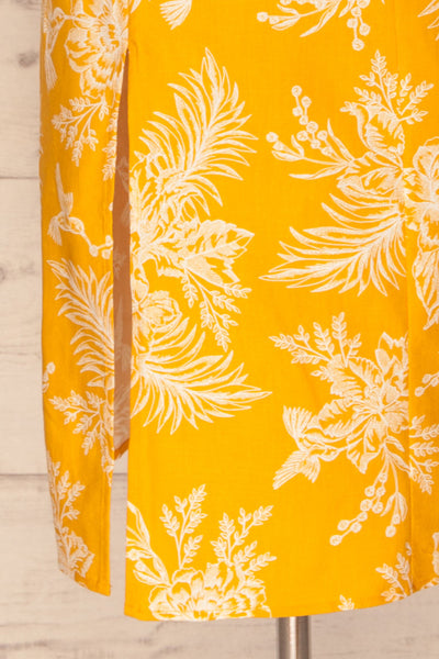 Tarouca Yellow Patterned Midi Dress | La petite garçonne bottom