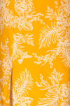 Tarouca Yellow Patterned Midi Dress | La petite garçonne fabric