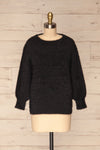 Tarsina Black Fuzzy Knit Sweater front view | La Petite Garçonne