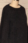 Tarsina Black Fuzzy Knit Sweater side close up | La Petite Garçonne