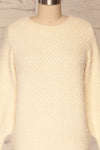 Tarsina Ivory Fuzzy Knit Sweater front close up | La Petite Garçonne