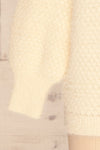 Tarsina Ivory Fuzzy Knit Sweater sleeve close up | La Petite Garçonne
