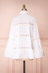 Tasmin White Oversized Openwork Shirt back view | Boutique 1861
