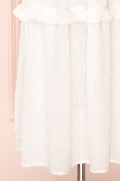 Tatiana White Long Sleeve Plumetis Dress | Boutique 1861 bottom