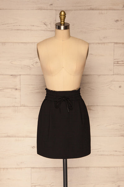 Tchita Short Black Drawstring Skirt | La petite garçonne front view
