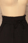 Tchita Short Black Drawstring Skirt | La petite garçonne side close-up