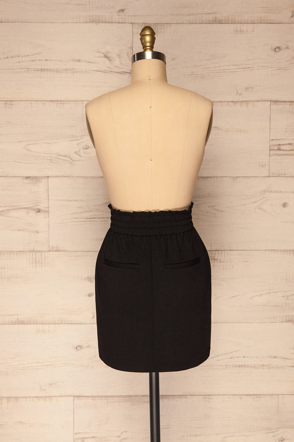 Tchita Short Black Drawstring Skirt | La petite garçonne back view 