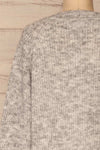 Telde Grey Long Sleeve Button-Up Cardigan | La petite garçonne back close-up