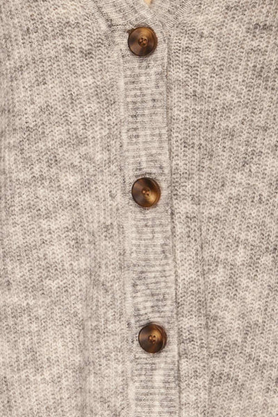 Telde Grey Long Sleeve Button-Up Cardigan | La petite garçonne fabric