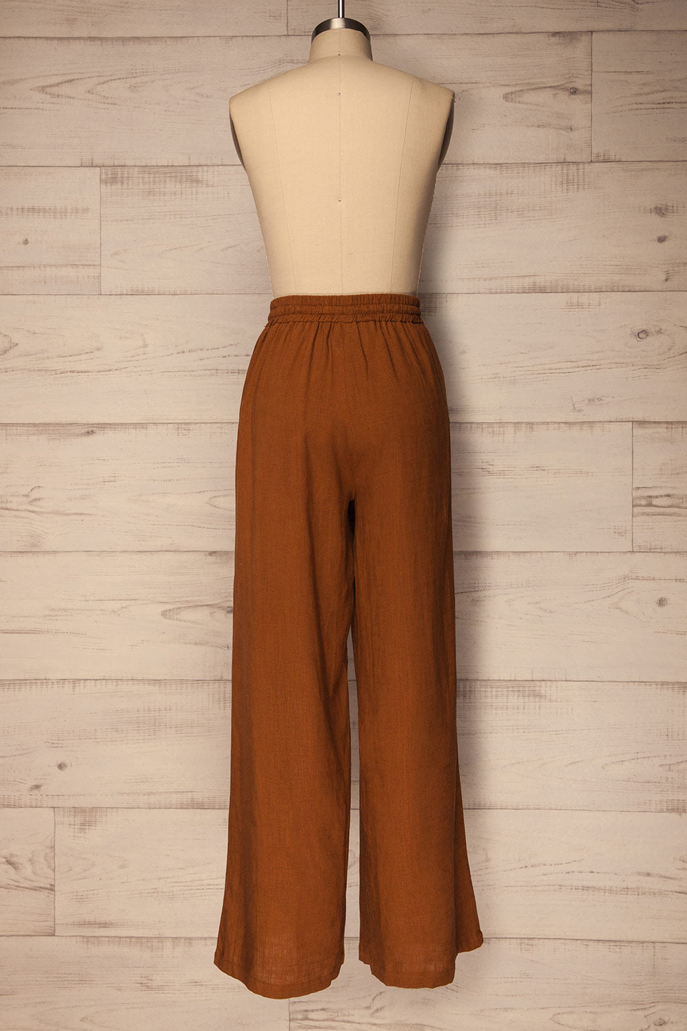 Telhado Camel Brown Linen Wide Leg Pants | La Petite Garçonne 5