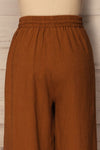 Telhado Camel Brown Linen Wide Leg Pants | La Petite Garçonne 6