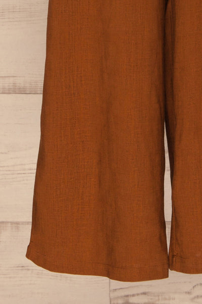 Telhado Camel Brown Linen Wide Leg Pants | La Petite Garçonne 7