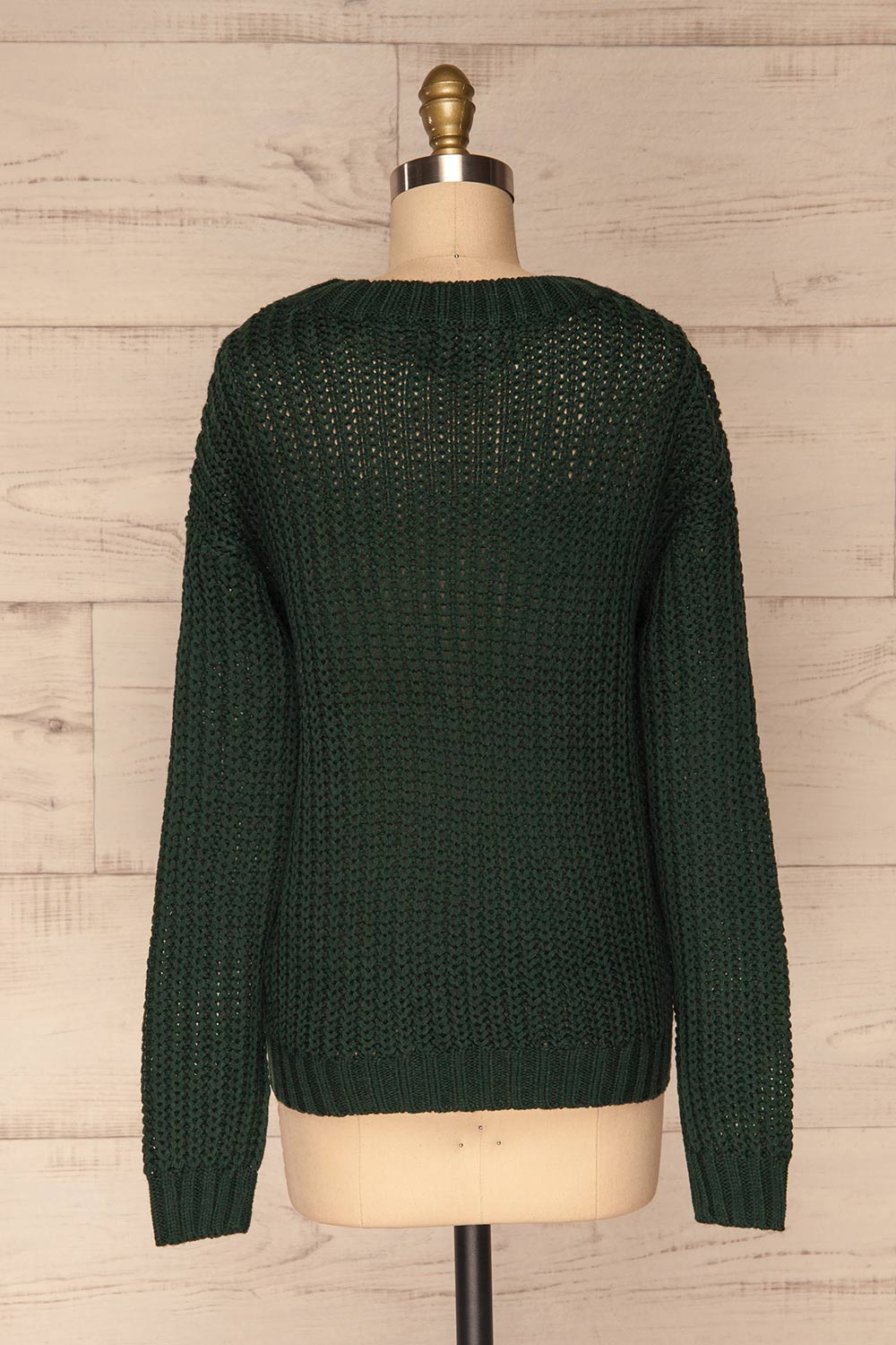 Temerin Pine Green Knit Sweater | Tricot | La Petite Garçonne back view 