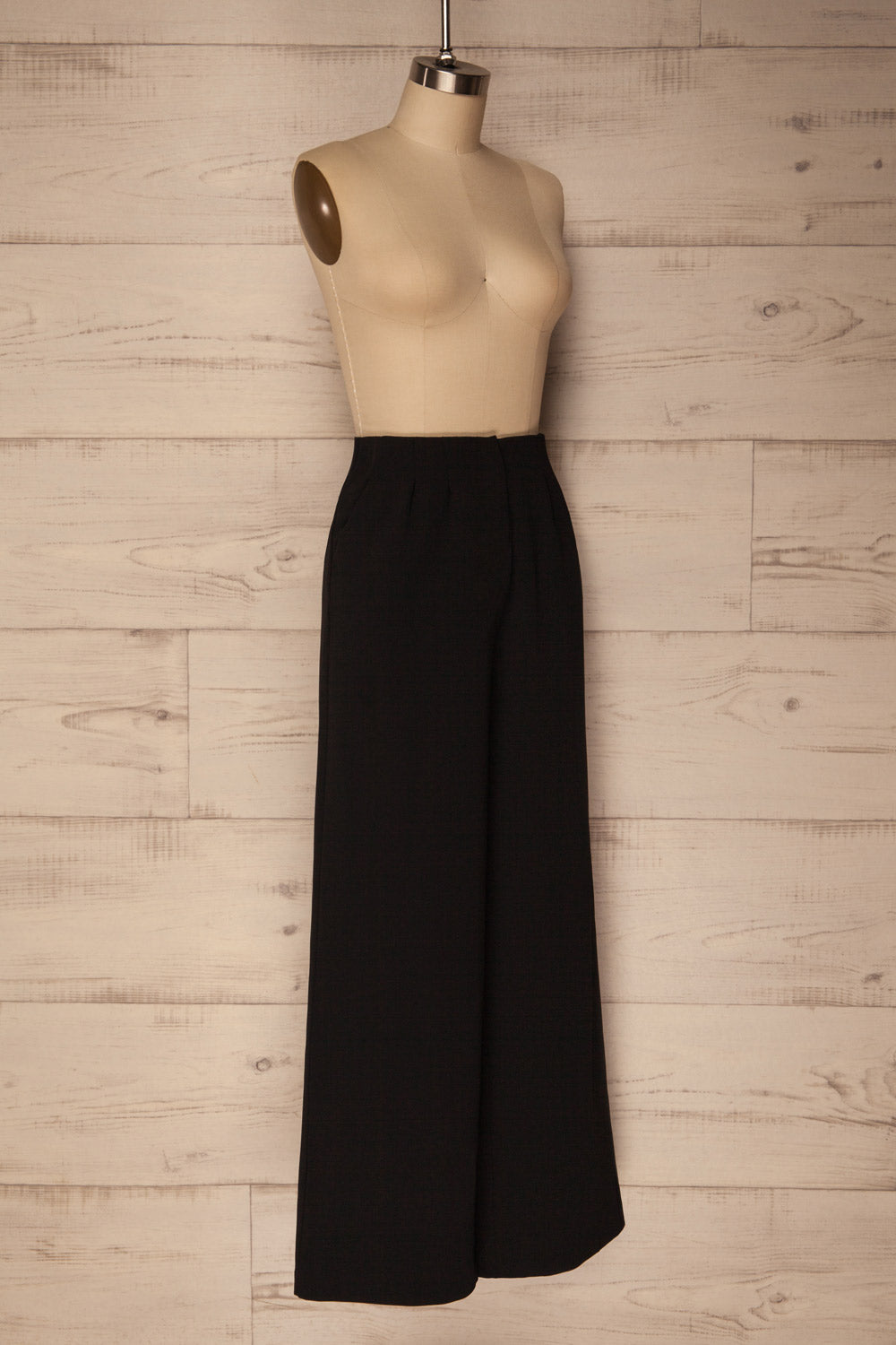 Teodone Black Wide Leg High Waisted Pants | La Petite Garçonne