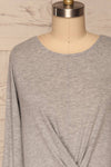 Teplice Grey Sweater | Chandail Gris front close up | La petite garçonne