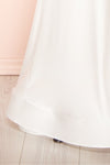 Teresa V-Neck Satin Maxi Bridal Gown | Boudoir 1861 bottom close-up