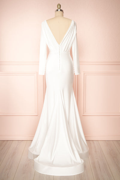 Teresa V-Neck Satin Maxi Bridal Gown | Boudoir 1861 back view