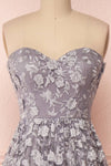 Terese Grey Floral A-Line Bustier Gown | Boutique 1861 front close-up