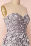 Terese Grey Floral A-Line Bustier Gown | Boutique 1861 side close-up